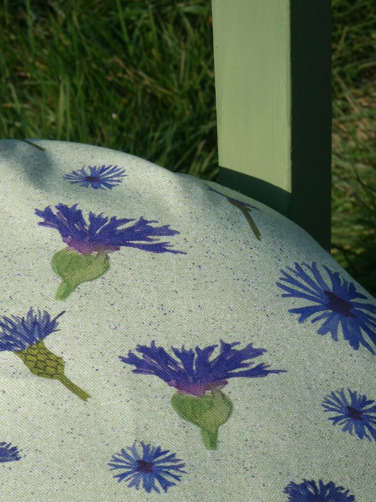 Cornflower Spring chair cushion