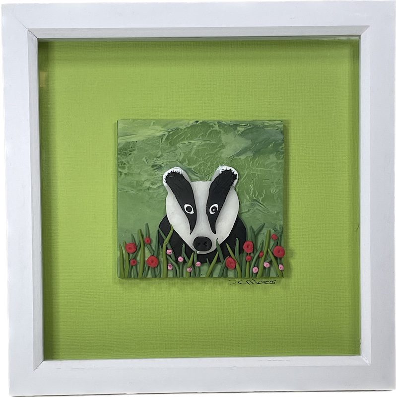 Badgers in the Border Polymer Clay Picture