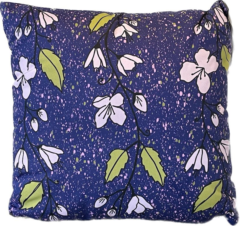 Clematis indigo cotton cushion